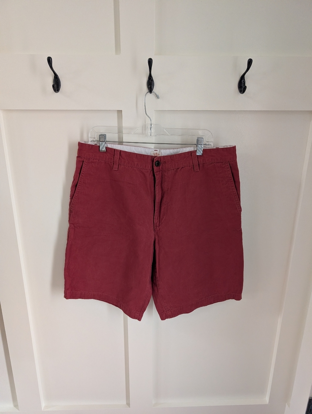 Dockers Men's Flat-Front Shorts in Burgundy